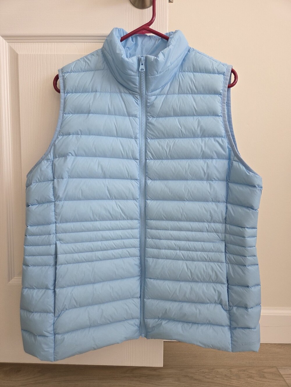 Lands' End Women's Wanderweight Packable Down Vest Large 800 Fill Bermuda Blue
